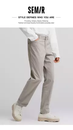 Semir pantalones casuales hombres 2024 primavera nuevo urbano diario Simple desplazamientos pantalones largos on internet