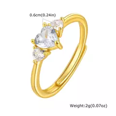 Anillo de Promesa de Circón con Corazón – Elegancia Ajustable