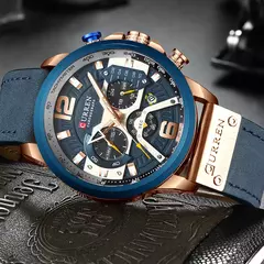 Relojes deportivos CURREN informales para hombre, reloj de pulsera de Cuero militar de lujo de marca superior, reloj de pulsera para hombre, reloj de pulsera cronógrafo de moda - online store