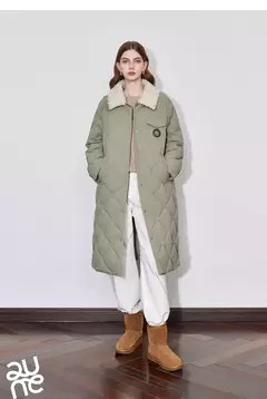 TOYOUTH-abrigo de plumas para mujer, abrigo largo medio grueso con cuello de piel nueva y botones de un solo pecho, invierno 2024