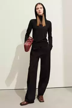 AMII minimalismo 2024 primavera nuevo Arco Split pantalones casuales de las mujeres de cintura alta pantalones de plátano básico femenino pantalones sueltos 12421059 - comprar en línea