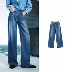 TOYOUTH, pantalones vaqueros de mezclilla para mujer, primavera 20220, nueva pierna ancha de acetato, cintura media baja, pantalones de pierna ancha rectos ajustados en internet