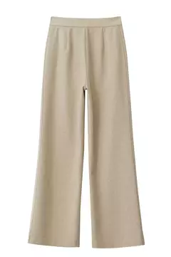 AMII-pantalones minimalistas de punto en espiga para mujer, pantalón de pierna ancha de cintura alta, informal, para ir al trabajo, invierno, 2024 12444064