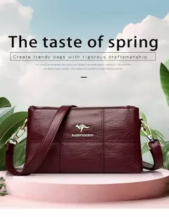 Bandolera de cuero suave con hilo de dos capas, bolso cruzado de lujo para mujer, bolsos pequeños a cuadros para mujer y bolso de mano, bolso principal - comprar en línea
