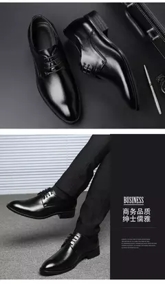 Zapatos de cuero transpirables para hombre, calzado Formal de negocios, Punta puntiaguda, con cordones, para boda, talla grande, Amazon - comprar en línea