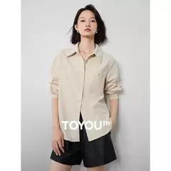 TOYUTH-Blusa Vintage de pana para mujer, camisa de manga larga con cuello vuelto, ropa de trabajo, Tops, Otoño, 2024