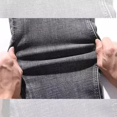Sulee-pantalones vaqueros clásicos para hombre, Jeans azules, elásticos avanzados, rectos, de algodón, talla grande, 2024 on internet