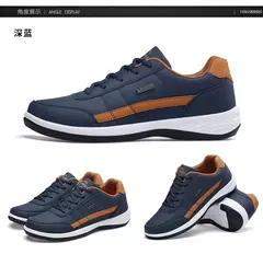 Zapatos de cuero Pu para hombre, zapatillas de deporte informales transpirables de tendencia, calzado antideslizante, zapatos vulcanizados, Tenis Masculino