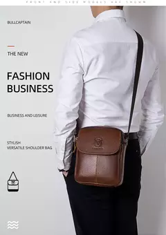 Bolso bandolera de cuero BULLCAPTAIN para hombre, bolsos de hombro de negocios adecuados para Ipad de 7,9 pulgadas, Mini bolsos cruzados para hombre de alta calidad - comprar en línea
