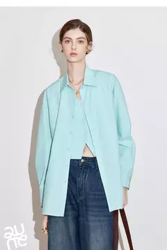 TOYOUTH camisa a rayas para mujer 2025 primavera nueva Lyocell algodón manga larga blusa versátil camisa Tops azul - tienda en línea