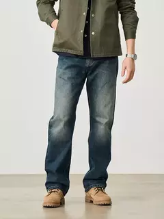SIMWOOD 2025 primavera nuevo suelto Relax 13,5 oz 100% tela de algodón lavado Vintage Jeans hombres pantalones vaqueros de alta calidad - buy online
