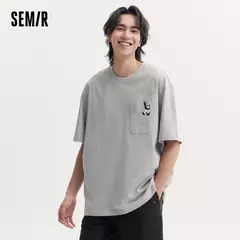 Semir-Camiseta de manga corta para hombre, Top bordado de Panda, holgado e informal, novedad de verano, 2024 - buy online
