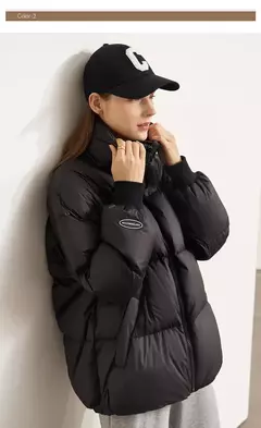 AMII minimalista 2024 nueva chaqueta de plumas para mujer abrigo de pan sólido corto mujer calidad moda suelta prendas de vestir exteriores de invierno 12344023 - Eleganzie