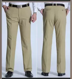 Image of MRMT 2025, nuevos pantalones informales para hombres de mediana edad y mayores, pantalones sueltos rectos de algodón, pantalones finos y gruesos para hombres