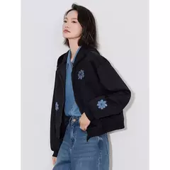 TOYOUTH-Sudadera con capucha para mujer, cárdigan informal con bordado Floral y cremallera, abrigo, otoño 2024 - tienda en línea