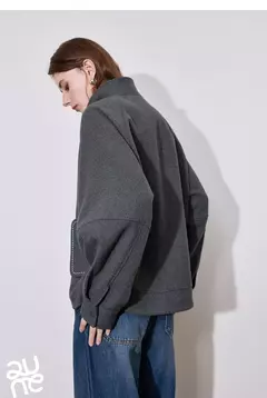 TOYOUTH-abrigo de lana para mujer, ropa gruesa con manga acampanada y cremallera, cuello levantado, prendas de vestir cálidas, otoño e invierno, 2024