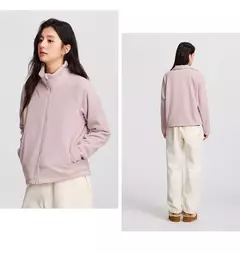 Semir-abrigo Polar antiestático para mujer, chaqueta holgada de invierno con manga raglán y cuello levantado, novedad de 2024 - Eleganzie