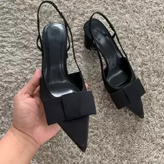 Image of Sandalias de tacón con diseño de nudo de mariposa para mujer, zapatos de vestir elegantes a la moda, zapatos de tacón con punta estrecha para mujer, tacones altos con talón descubierto 2025
