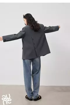 Imagen de TOYOUTH-Chaqueta de gran tamaño con dobladillo dividido en la espalda para mujer, Blazer de Color liso, traje informal a la moda para oficina, novedad de primavera, 2023
