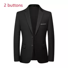 Blazer de moda para hombre, traje Formal profesional ajustado de Caballero de boda, informal de negocios, Color sólido, estilo británico - Eleganzie