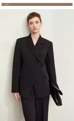 Imagen de Amii minimalismo 2024 otoño nuevas Blazers mujeres con muescas calidad básica moda Chaqueta larga profesional ropa de mujer 12443051