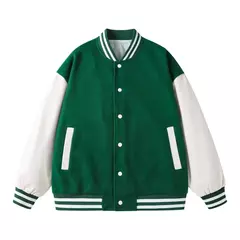 Image of Chaqueta Bomber hombres mujeres flocado Hip Hop suelta Casual Patchwork abrigo Unisex bordado High Street Varsity béisbol prendas de vestir
