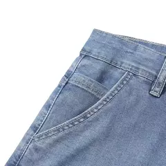 2025 verano fino hombres Lyesel suave caída moda pantalones vaqueros sueltos rectos negocios Casual pantalones de seda hielo ropa de marca