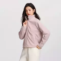 Semir-abrigo Polar antiestático para mujer, chaqueta holgada de invierno con manga raglán y cuello levantado, novedad de 2024 - tienda en línea