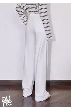 TOYOUTH, pantalones informales para mujer, primavera 2025, nuevos pantalones largos de algodón de pierna ancha rectos ajustados de cintura alta, color blanco