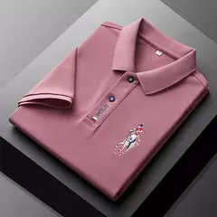 Image of Camisa POLO de manga corta de moda informal bordada de verano para hombre Top cómodo