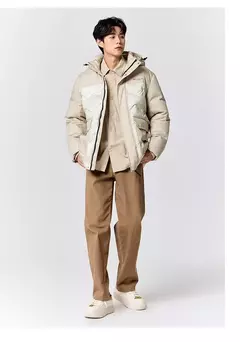 Image of Semir-Chaqueta de plumón de longitud media para hombre, abrigo suelto con capucha, ropa de trabajo al aire libre, abrigo estampado de estilo, Invierno