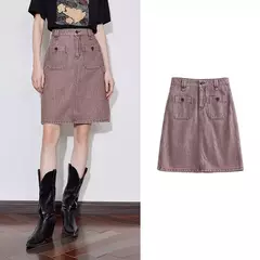TOYOUTH falda de mujer 2025 primavera nuevo estilo americano High Street una línea hasta la rodilla ropa de trabajo falda vaquera - comprar en línea