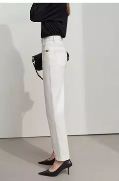 Amii 2025 primavera Casual Slim mujeres Jeans pantalones elásticos de cintura algodón Jeans cónicos moda alta calidad DenimTrousers 12541126