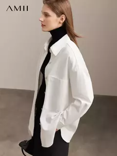 AMII-chaquetas vaqueras minimalistas para mujer, abrigos holgados de 2022 algodón, de estilo hong kong, a la moda, 100% - comprar en línea