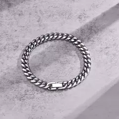 Vnox-pulsera de cadena cubana para hombre y mujer, brazalete de eslabones Curb de acero inoxidable sólido, joyería de 6/8/10/12mm - Eleganzie