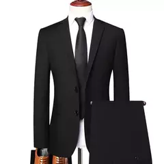 S-8XL (Blazer + Pantalones) Traje de estilo británico ajustado para boda, informal, de negocios, para exteriores, tendencia de caballero, de un solo pecho on internet