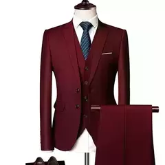 Trajes para hombres elegantes, Blazers de 3 piezas, 2 conjuntos, chaquetas de boda, chaleco, pantalones, moda de lujo, traje completo clásico, traje Formal 2025 - tienda en línea