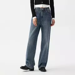 Semir Jeans Mujer High Street pantalones largos 2024 primavera nuevos pantalones de pierna ancha en internet