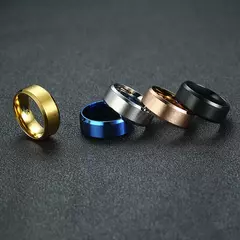 Vnox Anillo de bodas clásico para hombres y mujeres, joyería de acero inoxidable para dedo, anillo liso clásico de 6 mm y 8 mm - comprar en línea