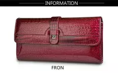 Bolsos de mano de cuero genuino para mujer a la moda Carteras de diseño de lujo Monederos largos brillantes 2022 Bolso de mano elegante para mujer - comprar en línea