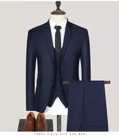 Trajes de hombre de alta calidad para boda, 2 piezas, 3 conjuntos de Blazers, chaquetas formales elegantes, chaleco, pantalones, abrigos, traje clásico completo 2024