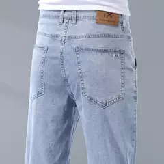 2025 verano fino hombres Lyesel suave caída moda pantalones vaqueros sueltos rectos negocios Casual pantalones de seda hielo ropa de marca - online store
