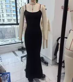 Image of 2025 nuevo verano mujeres Spaghetti Strap Maxi vestidos flor Laec Trim sin mangas Slim Fit vestido largo ajustado Sexy fiesta Clubwear