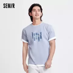 Semir-Camiseta de manga corta para hombre, novedad de verano 20224, colección de estilo urbano para ir al trabajo, Top suave y cómodo de algodón puro estampado