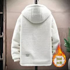 Parkas de piel sintética de lana de alta calidad para hombres, abrigo cálido informal de moda, ropa de calle cálida para pareja, chaqueta de lana de cordero para invierno - online store