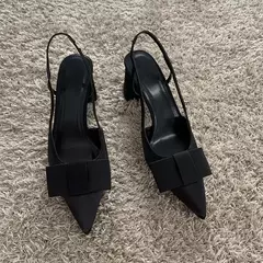 Sandalias de tacón con diseño de nudo de mariposa para mujer, zapatos de vestir elegantes a la moda, zapatos de tacón con punta estrecha para mujer, tacones altos con talón descubierto 2025 on internet