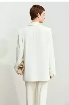 Amii-abrigo de sastre minimalista para mujer, chaqueta holgada de longitud media con cuello de solapa y estampado de retazos, para oficina, novedad de otoño, 2024, 12443016 - comprar en línea