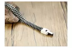Vnox-Pulseras de cadena de doble curva oxidada para hombre, acero inoxidable, Punk, antiguo, Cubic Foxtail, Vintage - comprar en línea