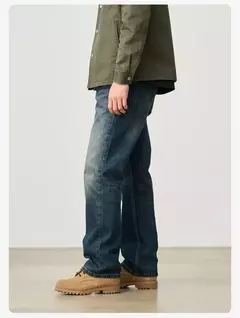 SIMWOOD 2025 primavera nuevo suelto Relax 13,5 oz 100% tela de algodón lavado Vintage Jeans hombres pantalones vaqueros de alta calidad