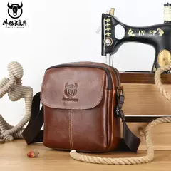 Bolso bandolera de cuero BULLCAPTAIN para hombre, bolsos de hombro de negocios adecuados para Ipad de 7,9 pulgadas, Mini bolsos cruzados para hombre de alta calidad - Eleganzie